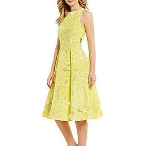 Antonio Melani Yellow Lace Cutout Dress